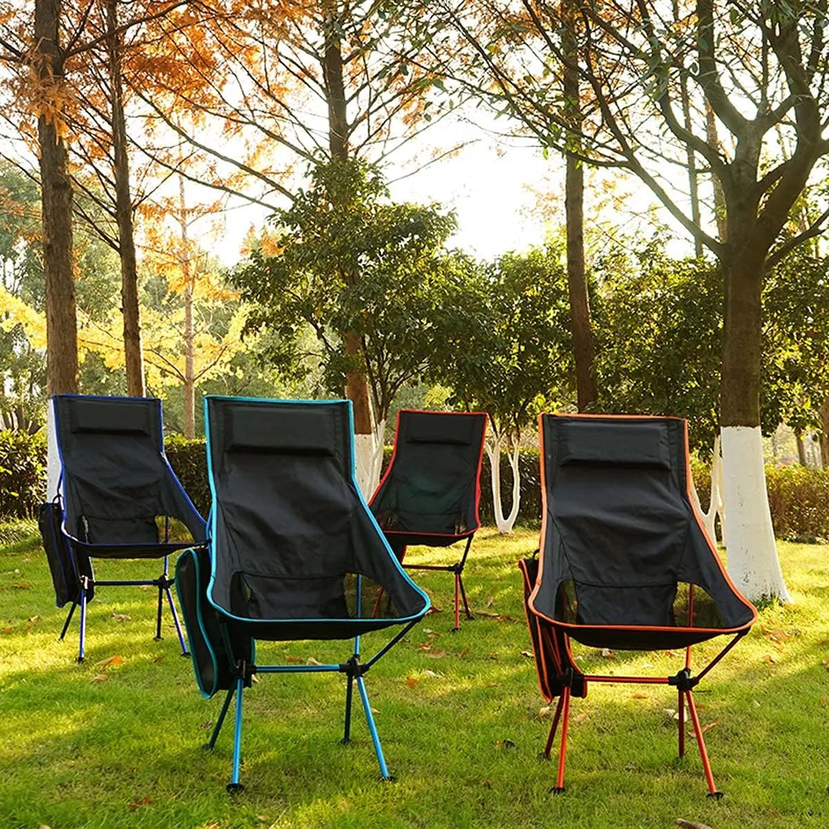 Recliner Chair,Compact Outdoor Chair, Portable Folding Outdoor 600D Oxford Cloth Camping Seat for Fishing Festival Picnic BBQ Beach Ultralight Chair,Navy Blue