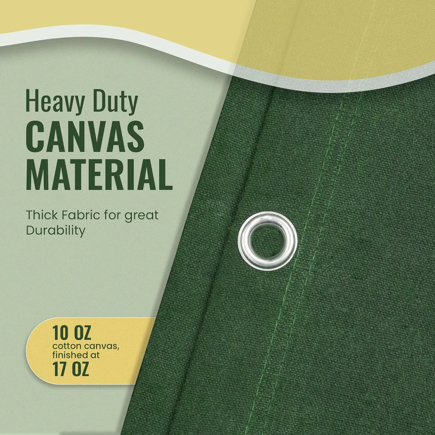 REDIBLUE 6 x 8 ft Heavy Duty Canvas Tarp, Multi Purpose Use for Camping, Tent Canopy, Outdoor, Rustproof Grommets, Durable, Water Resistant, Cotton 17oz - Olive Drab