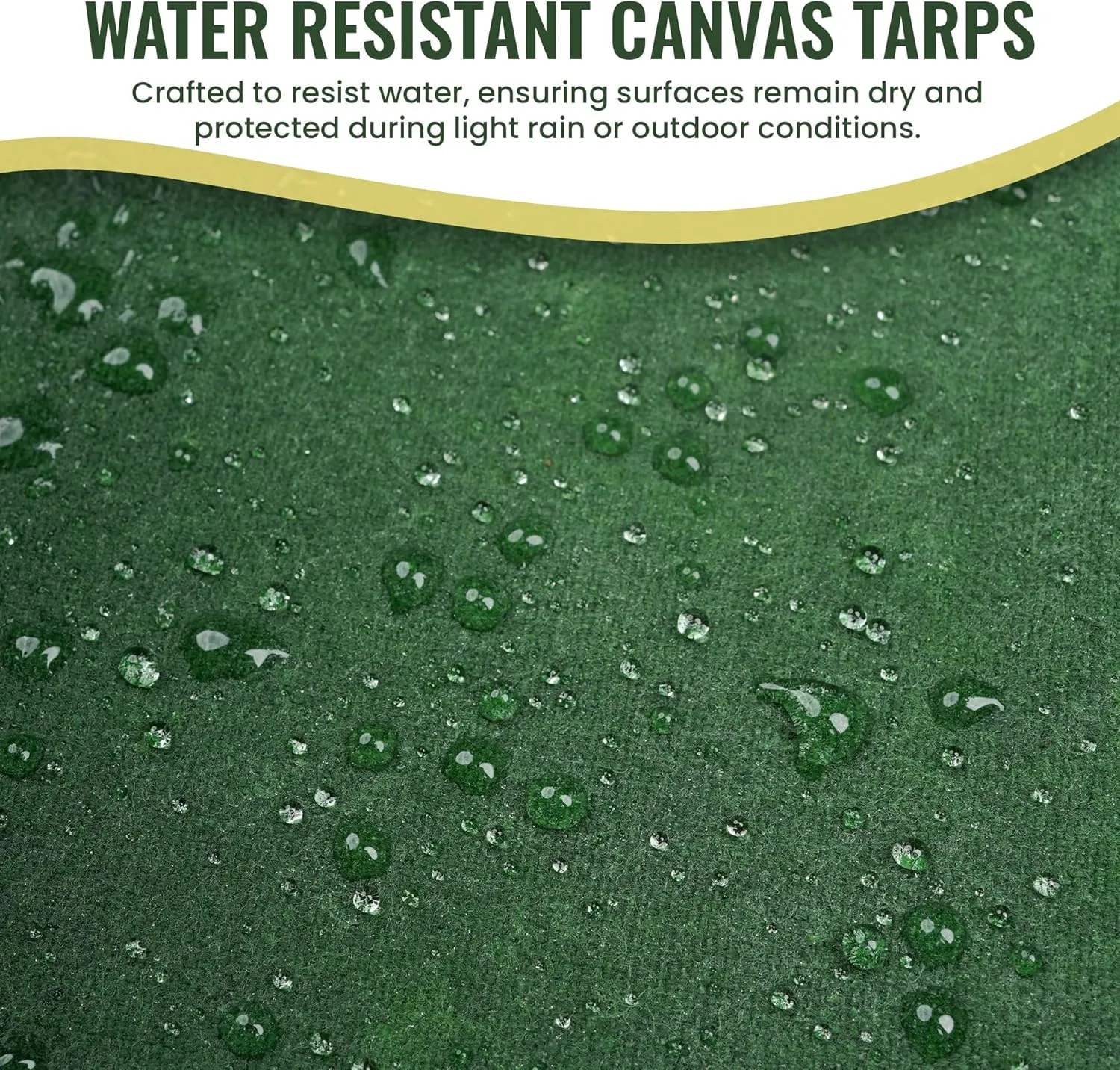 REDIBLUE 6 x 8 ft Heavy Duty Canvas Tarp, Multi Purpose Use for Camping, Tent Canopy, Outdoor, Rustproof Grommets, Durable, Water Resistant, Cotton 17oz - Olive Drab