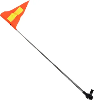 Retractable Golf Cart Triangle Flag Orange Safety Flag Telescopic Pole for Accessories