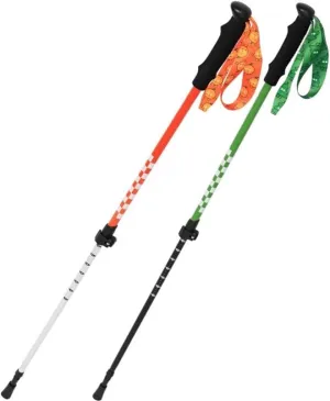 Retractable Outdoor Portable Trekking Pole, Spring Camping Walking Stick, with EVA Grip, Adjustable Wrist Strap, for Boys/Girls