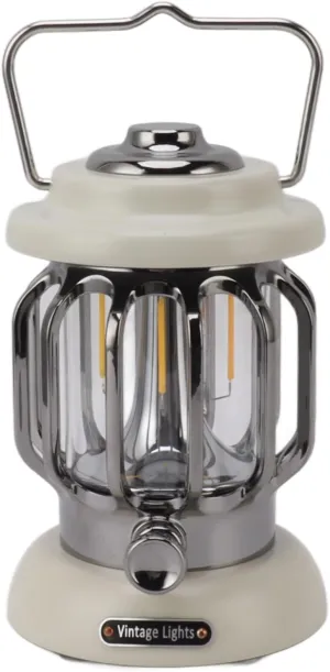 Retro Camping Light, Adjustable Brightness Portable Hook Long Battery Life Outdoor Retro Tent Bulb for Yard Terrace Lawn (Beige)