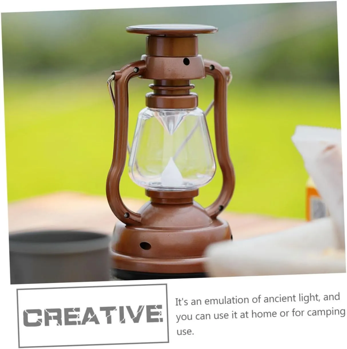 Retro Design Solar Lantern Camping Solar Light Outdoor Handheld Lamp Yard Lamp