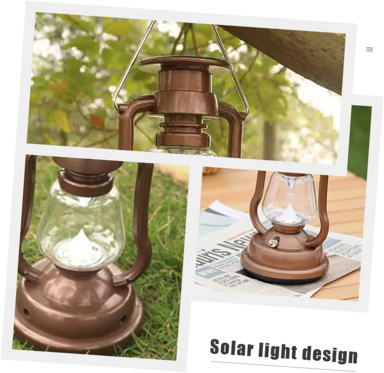 Retro Design Solar Lantern Camping Solar Light Outdoor Handheld Lamp Yard Lamp
