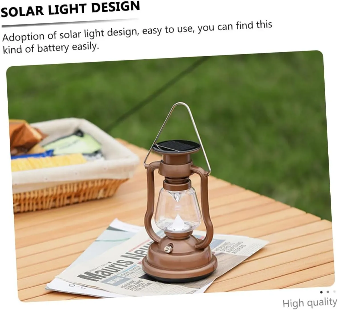 Retro Design Solar Lantern Camping Solar Light Outdoor Handheld Lamp Yard Lamp