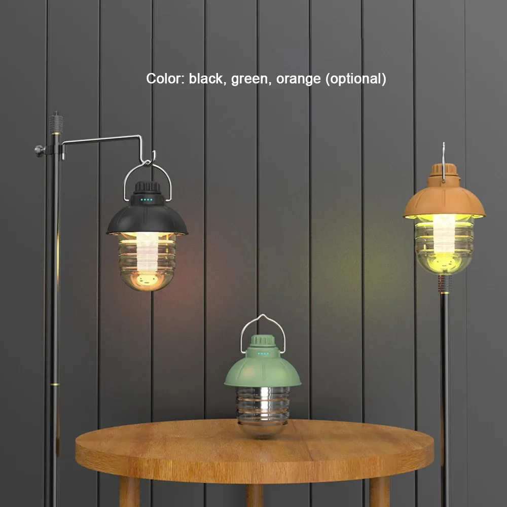 Retro Lantern Camping Rechargeable Portable Tent Light with Stepless Dimming