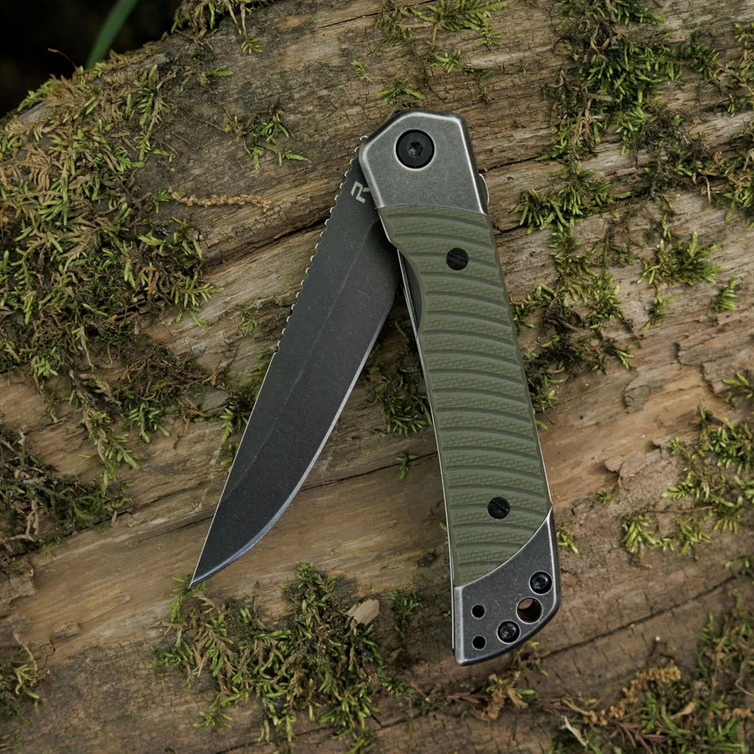 REVO Knives Duo Drop Point w/Aux Cutter - Green- Pocket Knife