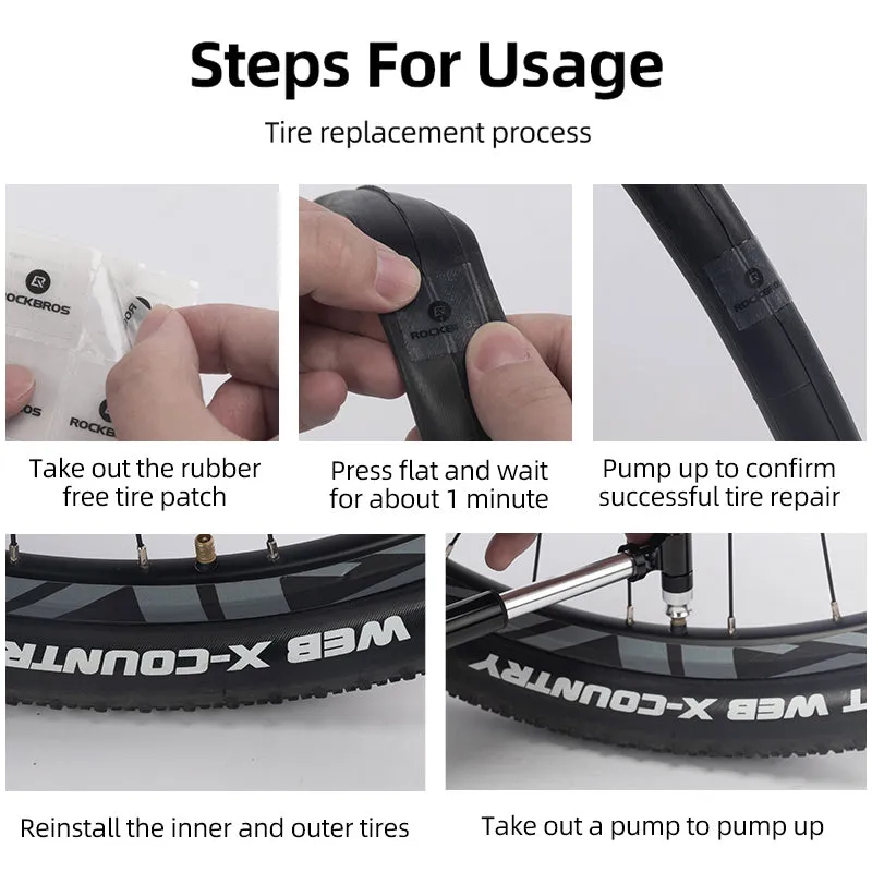 Rockbros Flat Tire Repair Kit: Pump, Levers, Patch Kit