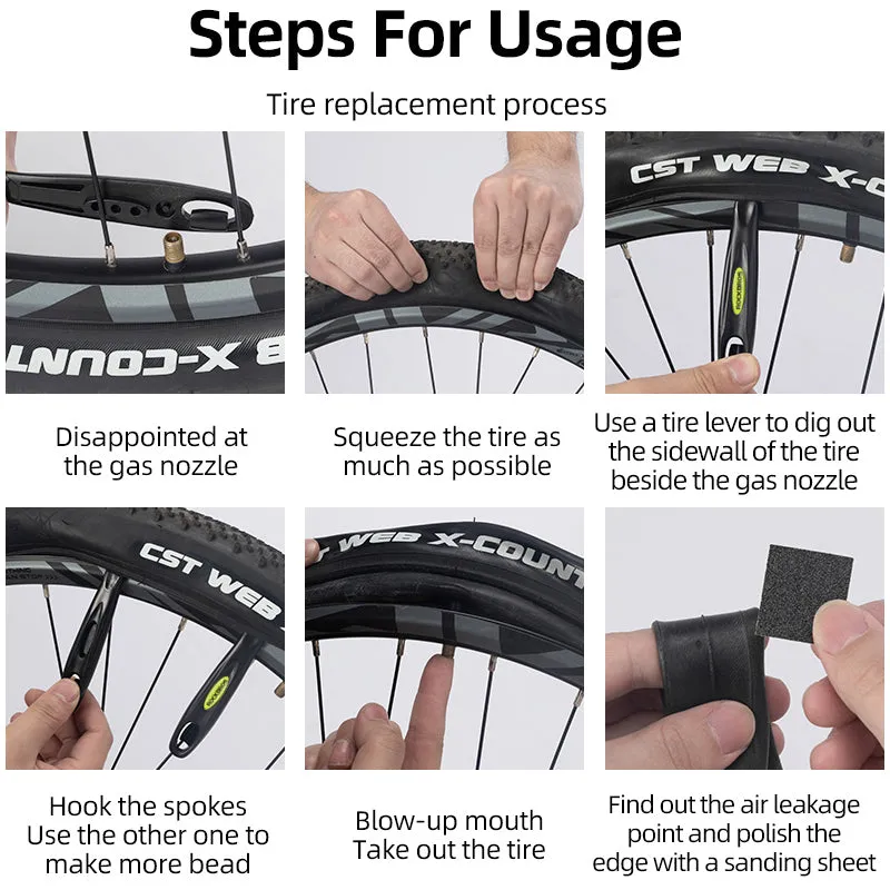 Rockbros Flat Tire Repair Kit: Pump, Levers, Patch Kit