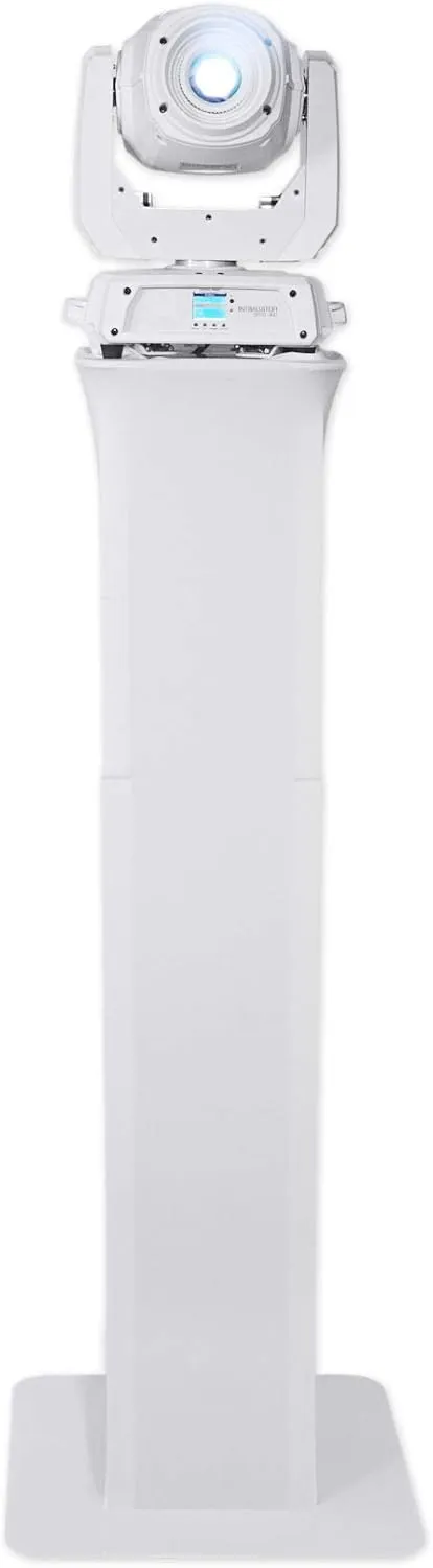 Rockville RTP82W Adjustable Totem Moving Head Light Stand Scrim Bag, 8 ft. white