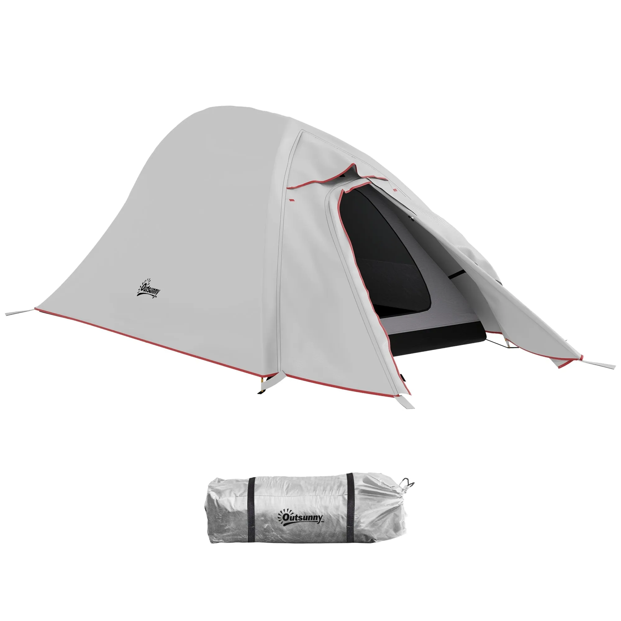 Rootz Camping Double Roof Tent - Waterproof Shelter - Portable Camping Gear - 2000mm Protection - 300L x 135W x 110H cm