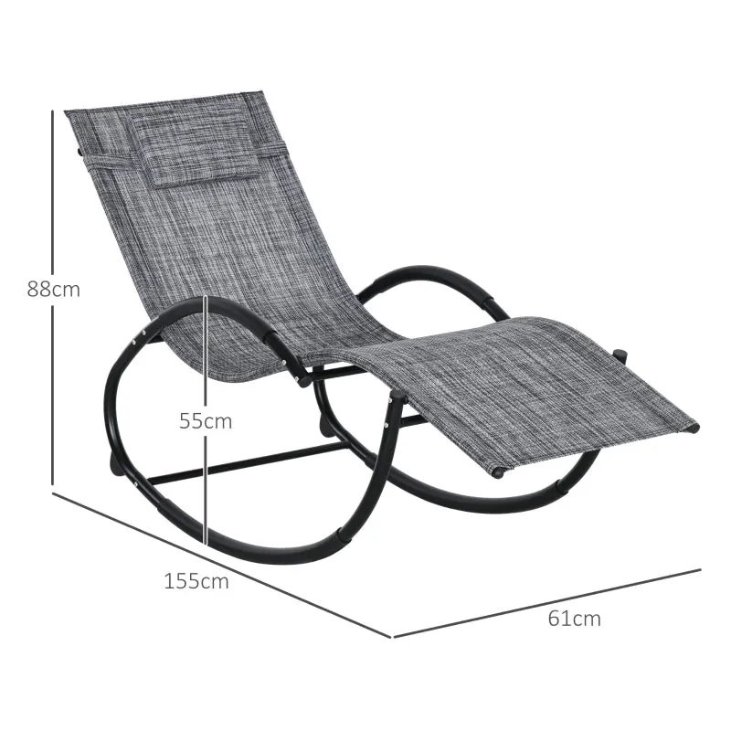 Rootz Rocking Chair - Garden Lounger - Patio Recliner - Ergonomic Design - UV-Resistant - Water-Repellent - 155cm x 61cm x 88cm
