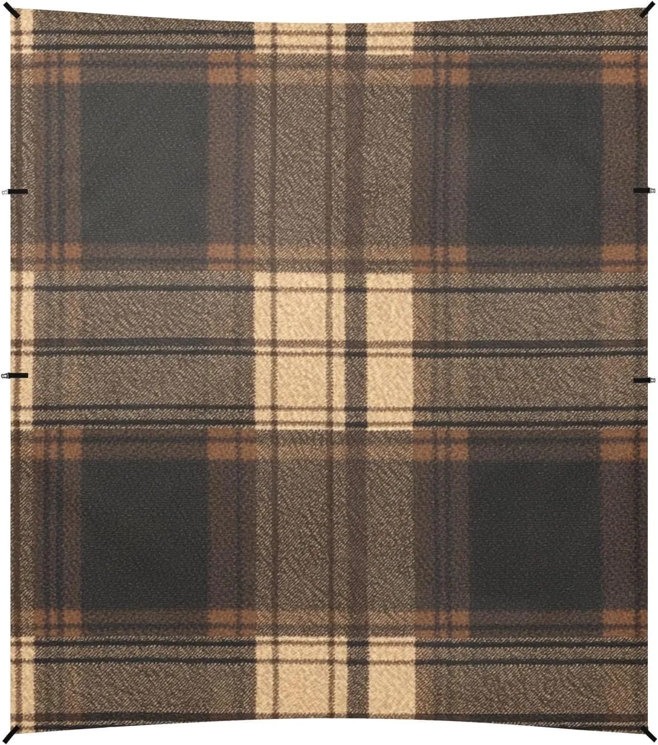 Saddlebrown Buffalo Plaid Check Tartan Scotland Foldable Beach Tent UPF50  Protection Easy Setup Portable Sunshade Includes Sand Shovel, Sandbags, Stability Poles for Backyard, Grassland, Park