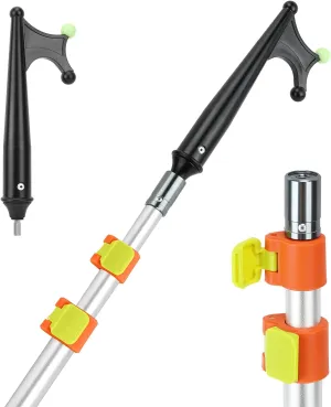 SAN LIKE Boat Hook with Telescoping Extension Pole,Durable Floating Lightweight and Sturdy Aluminum Boat Pole with Luminous Bead,Boating Accessories Non-Slip Push Pole for Docking