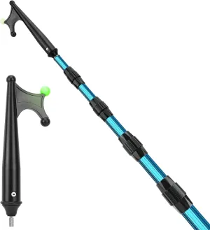 SANLIKE Boat Hooks for Docking Telescoping Extension Pole Hook with Luminous Bead, Lightweight Floating, Non-Slip Rubber Handle, Durable & Rust-Resistant, 4.54FT to 16.4FT