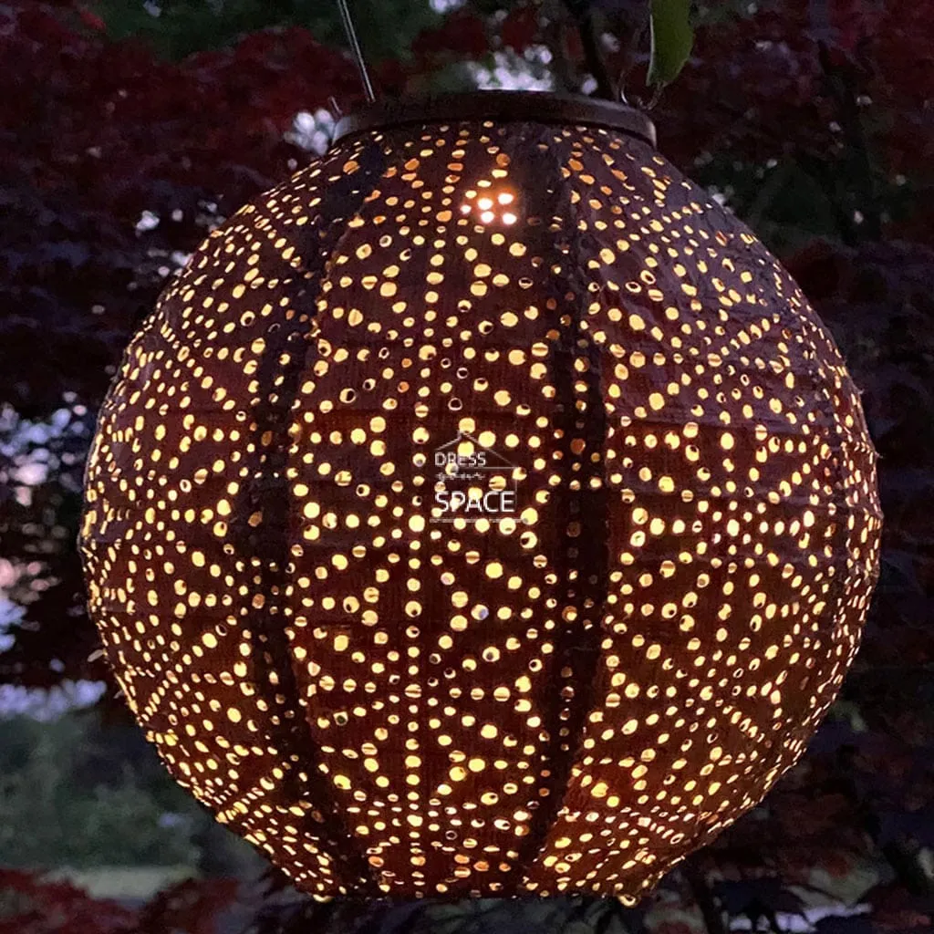 Sashiko Round 20 - Copper - Solar Lantern
