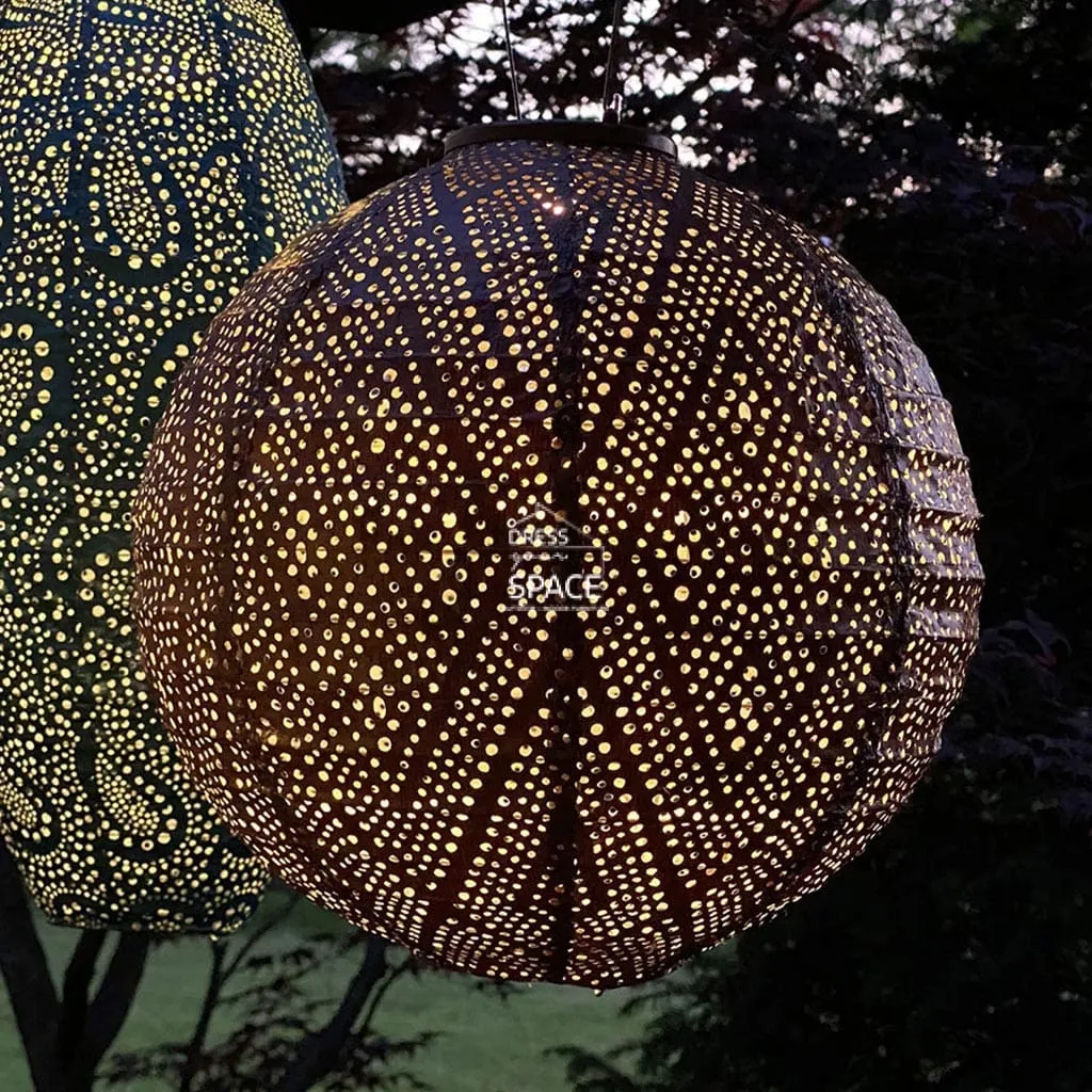 Sashiko Round 20 - Copper - Solar Lantern