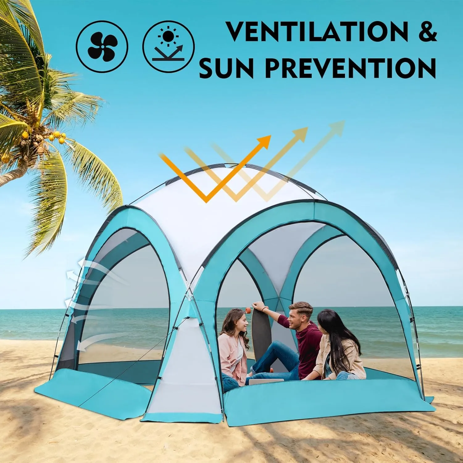 Screened Camping Tent Weatherproof Camping Canopy Camping Tent Screen Shelter Gazebos for Patios Outdoor Activities