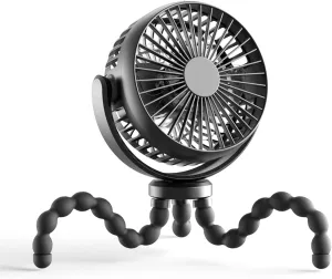 SCTEWELL Battery Powered Clip Fan Rotatable USB Fan For Stroller Outdoor Camping Tent Beach Treadmill Car Golf Cart Home Office