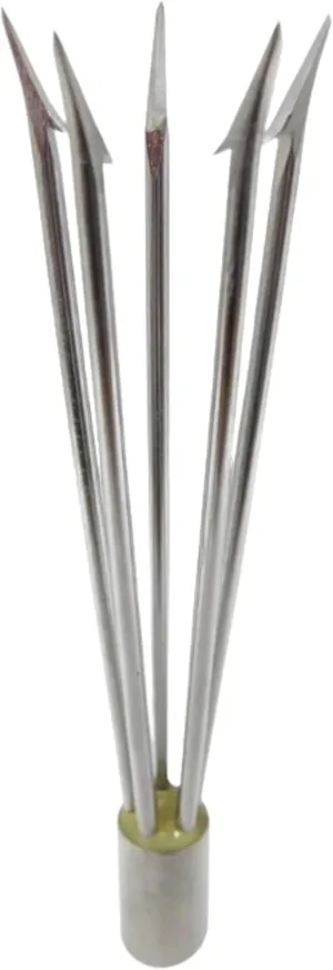 Scuba Choice Spearfishing 6" Stainless Steel 5-Prong Paralyzer Tip w/Barbs – Durable Replacement Spear Head for 6mm Thread Pole Spears – Lionfish Hunting Accessory