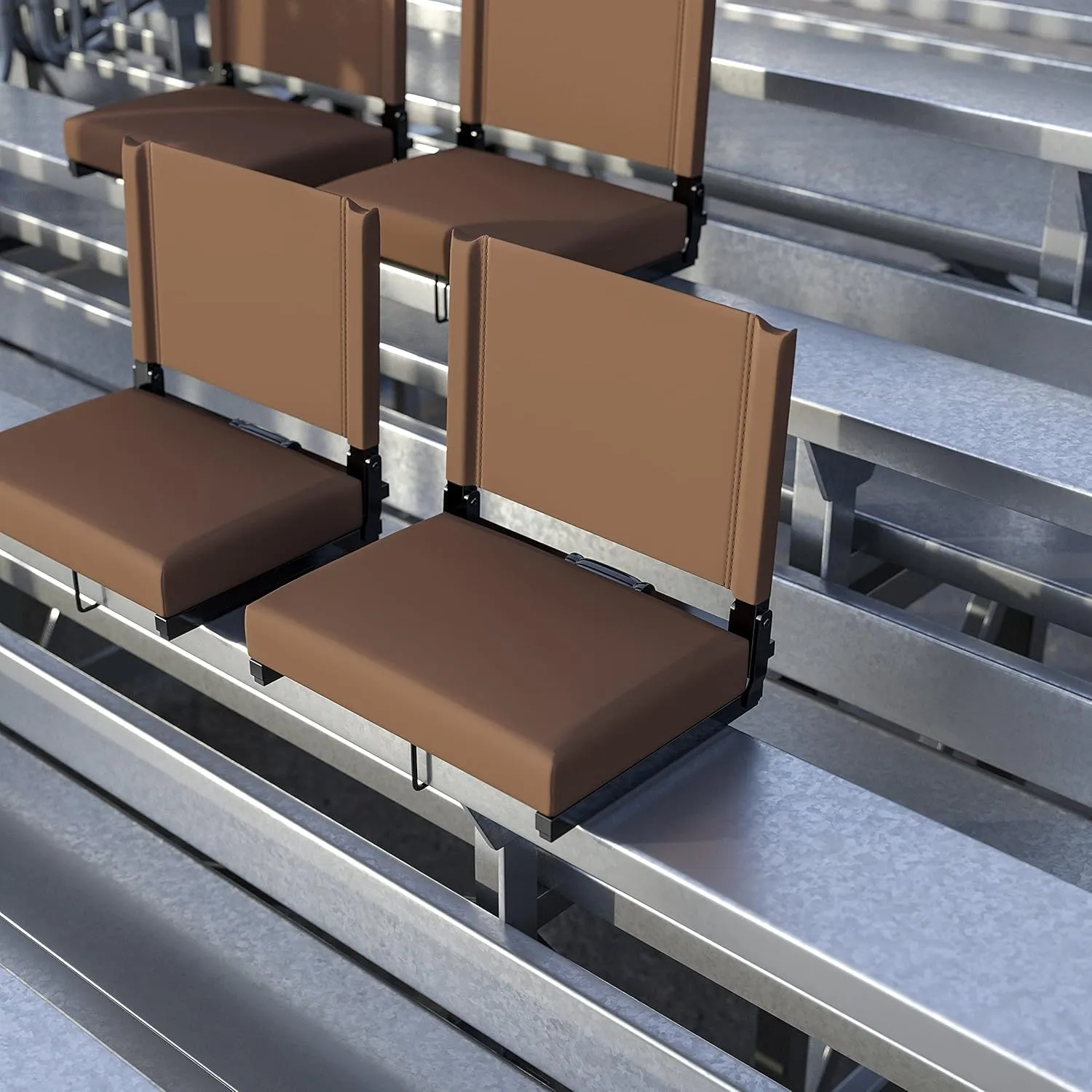 Set of 2 500 lb. Rated Lightweight Stadium Chair with Ultra-Padded Seat