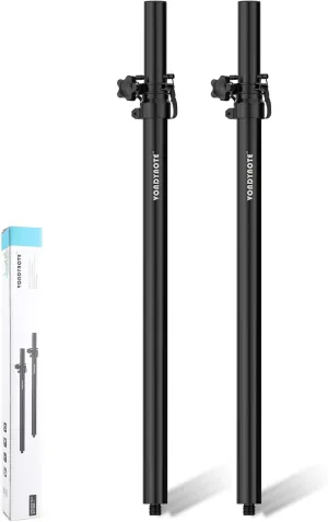 Set of 2 Speaker Pole for Subwoofer Height Adjustable Fits M20 Threaded Mount and 35mm Mount Speaker Extender