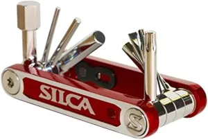 SILCA NOVE MultiTool | 9 tool minimalistic key feature | steel multi tools with hardened chrome finish | aluminum side bars with master link magnetic storage | HEX/TORX/PHILLIPS tools | 85 grams