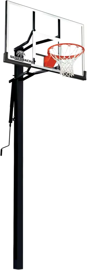 Silverback In-Ground Basketball Hoops, Adjustable Height Tempered Glass Backboard and Pro-Style Flex Rim. - Multiple Styles Available