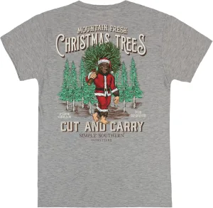 Simply Southern Mountain Fresh Christmas Trees Cut and Carry - Sasquatch - Adult T-Shirt