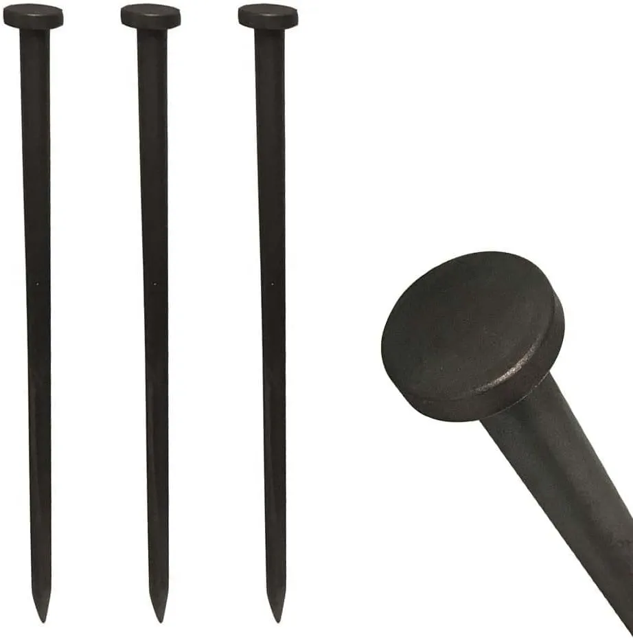 Single Head Tent Stakes - Heavy Duty Steel Tent Stakes, Versatile Ground Spikes to Anchor Commercial Inflatables, Party Tents, and Outdoor Camping Shelters, 3/4 x 24 Inch, 10-Pack