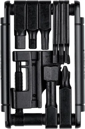 SixteenTool - Foldable Multitool for Cycling: 16 in 1 - Hex Key, Spoke Gauge, Torque, Chain Splitter - Bike Repair Tool - Black - FTL-03