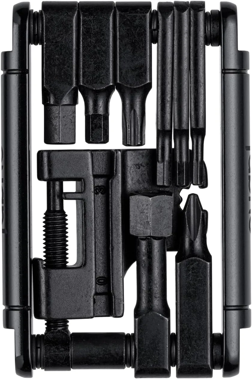 SixteenTool - Foldable Multitool for Cycling: 16 in 1 - Hex Key, Spoke Gauge, Torque, Chain Splitter - Bike Repair Tool - Black - FTL-03
