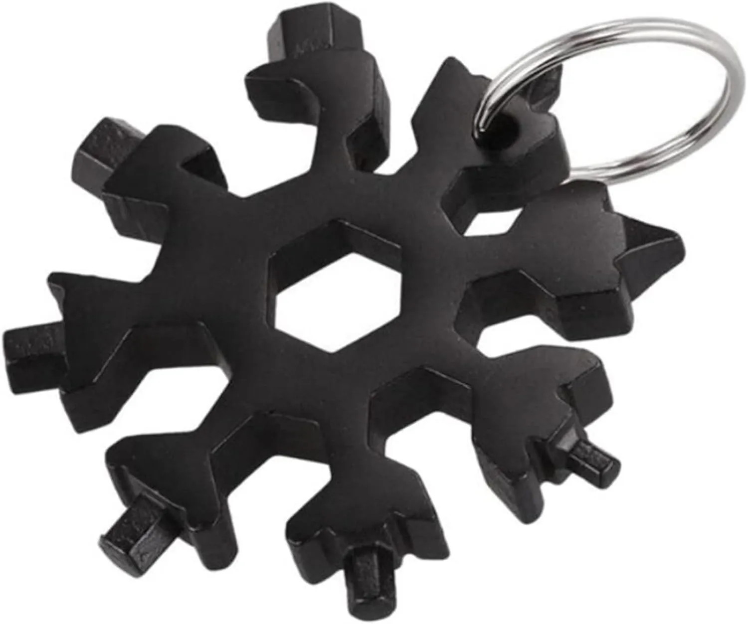 Snowflake Multitool ,Screwdriver Spanner,Snowflake Multitool Snow Keychain Tools Combination Stainless Steel Snow Shape Outdoor Portable Snowflake Multi-tool Wrenches (Color : Gold) ( Color : Black )