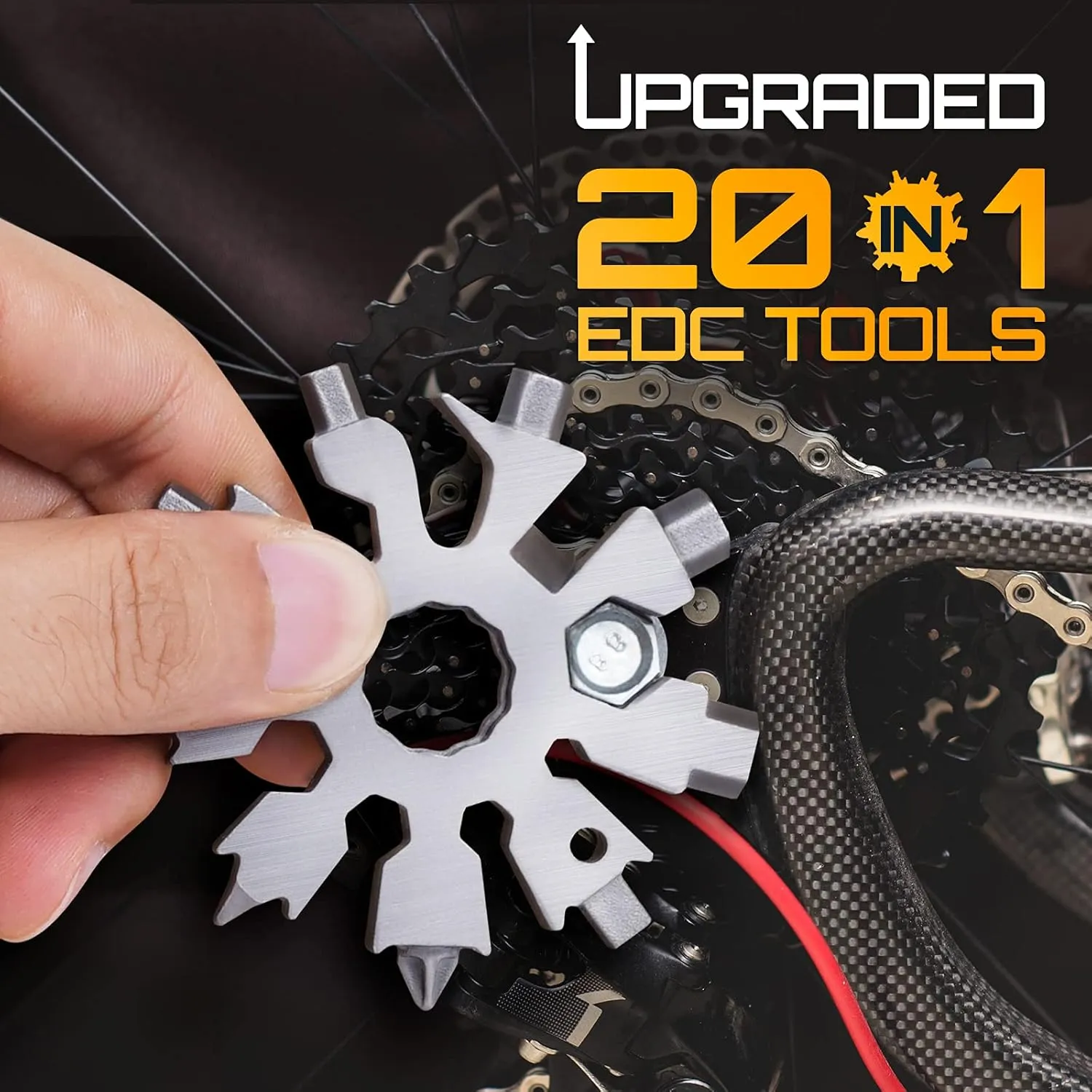 Snowflake Multitool Stocking Stuffers for Men - 20-in-1 Multi Tools Christmas Birthday Gifts for Dad Men Women Adults Husband Grandpa Pocket Size Gadgets with Screwdriver Bottle Opener Mini Tool 2Pack