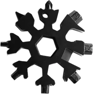 Snowflake Multitool,Screwdriver Spanner,Snowflake Multitool 18 in 1 Multi-Tool Snowflake Wrench Portable Colorful Spanner Stainless Steel Hand Tools Mini Screwdriver Corkscrew (Color : Gold) (Color