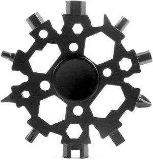 Snowflake Multitool,Screwdriver Spanner,Snowflake Multitool Wrench 23-in-1 Snowflake Multi Tool with Bottle Opener Flat Cross Screwdriver Stainless Steel Gift (Color : Black) (Color : Black)