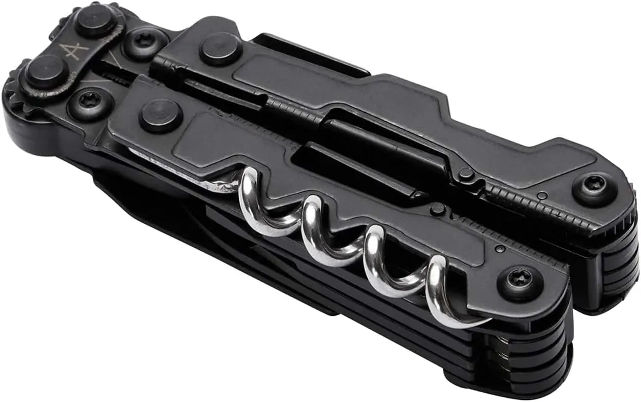 SOG PowerLitre Mini Utility Multi-Tool w/ 19 Lightweight Tools, Compact 5 Inch Long Utility Tool with Knife, Screwdriver, Hex Bit Holder, Black