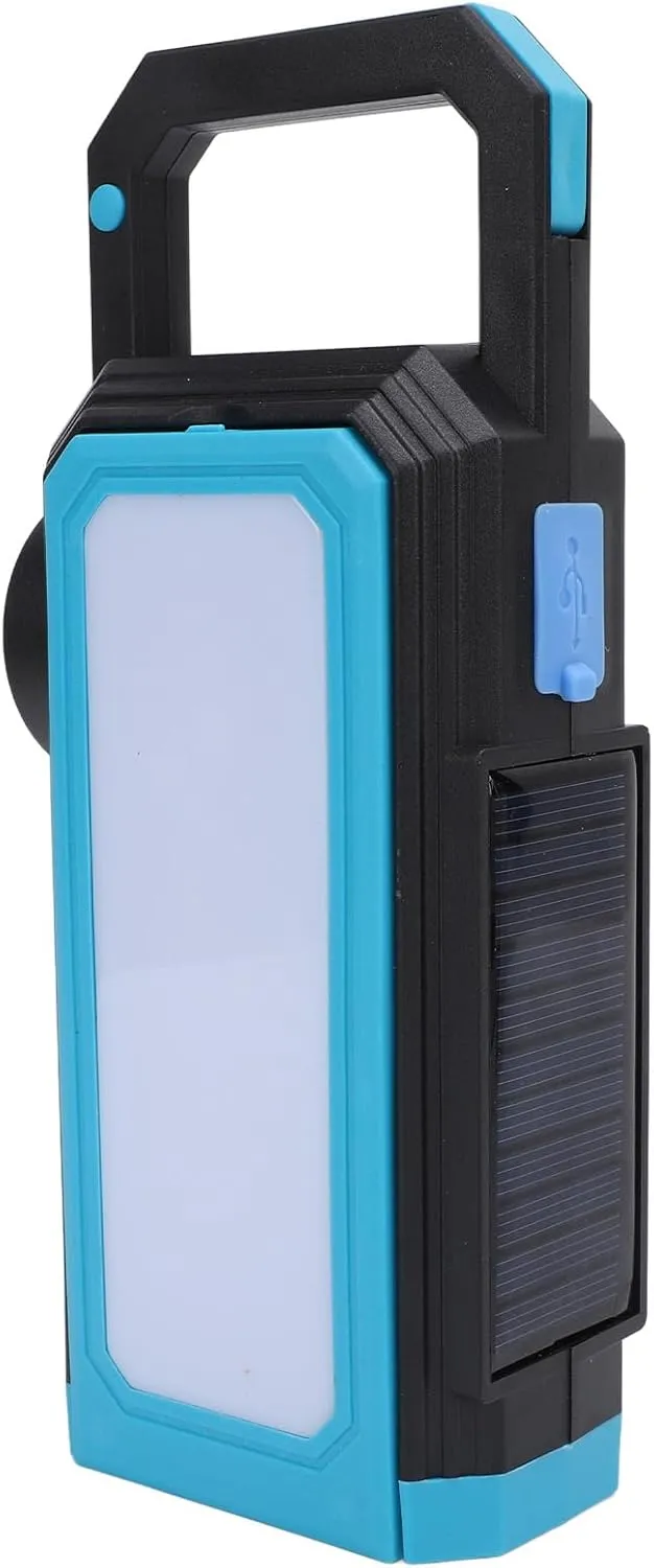 Solar Camping Lantern, Foldable Dual Sided Tent Light with Solar Charging, Lithium Battery Built in, for Emergency and Outdoor Activities, with Hook for Easy Carrying and Hanging