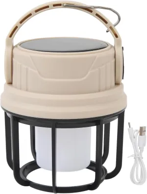 Solar Camping Lantern, Outdoor Camping Lamp Multifunctional Portable Camping Lamp with Polycrystalline Silicone Solar Panel for Power Outages, Hiking