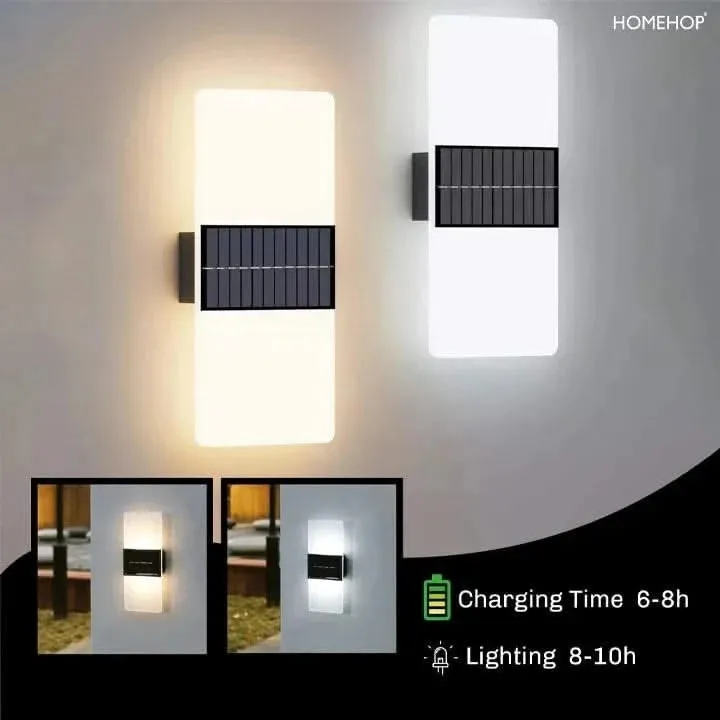 Solar Decorative Fancy Wall Lamp for Home Garden and Pathway (Pack Of 2)