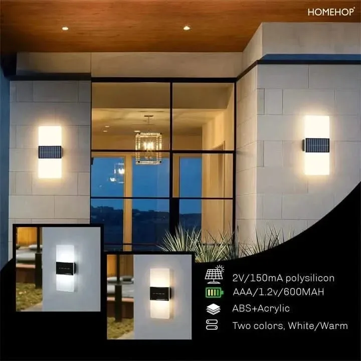 Solar Decorative Fancy Wall Lamp for Home Garden and Pathway (Pack Of 2)