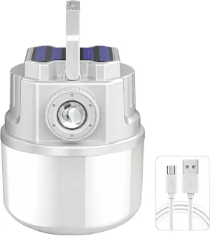 Solar Emergency Lamp with USB and Type-C Charging, Outdoor Camping Lantern