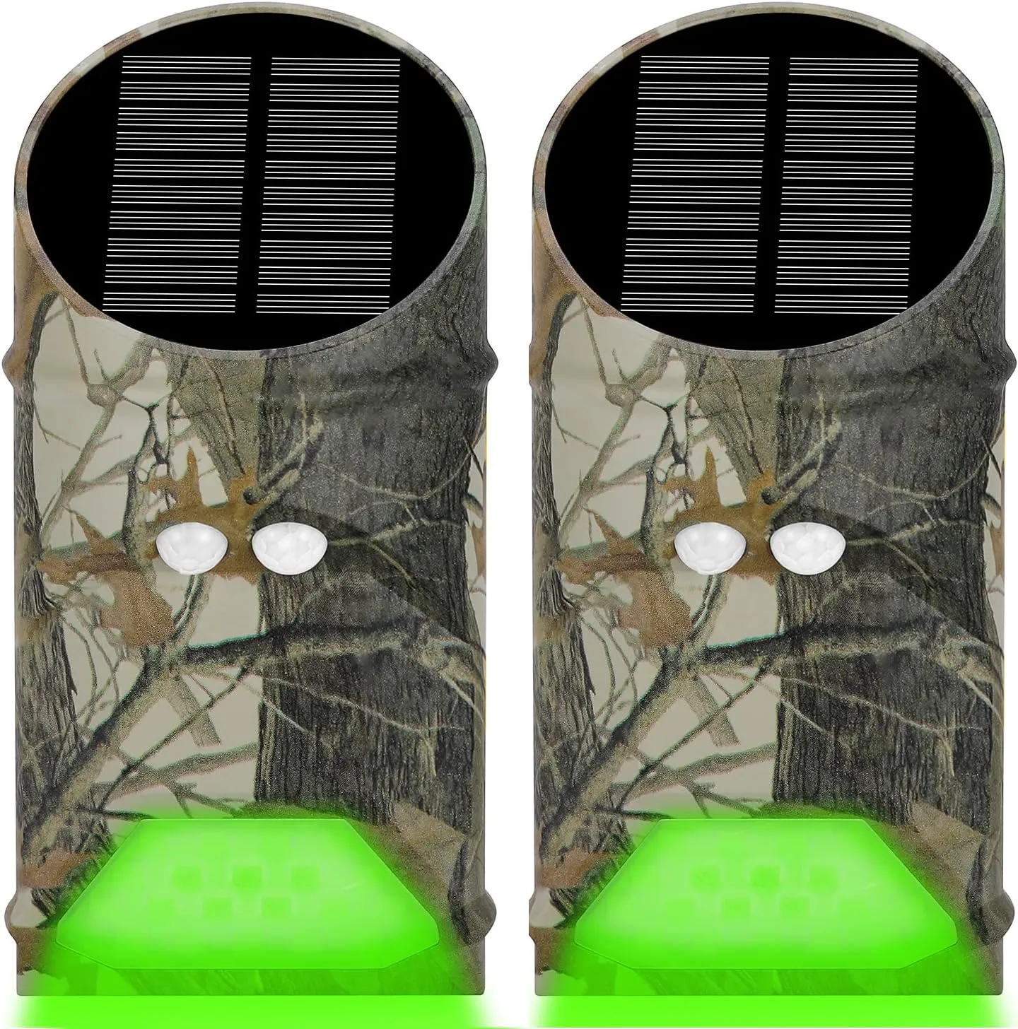 Solar Green Hunting Feeder Lights with Motion Activated for Hog Pig Predator Coyote Varmint Deer Night Hunting(FL1-P2)(Pack of 2)