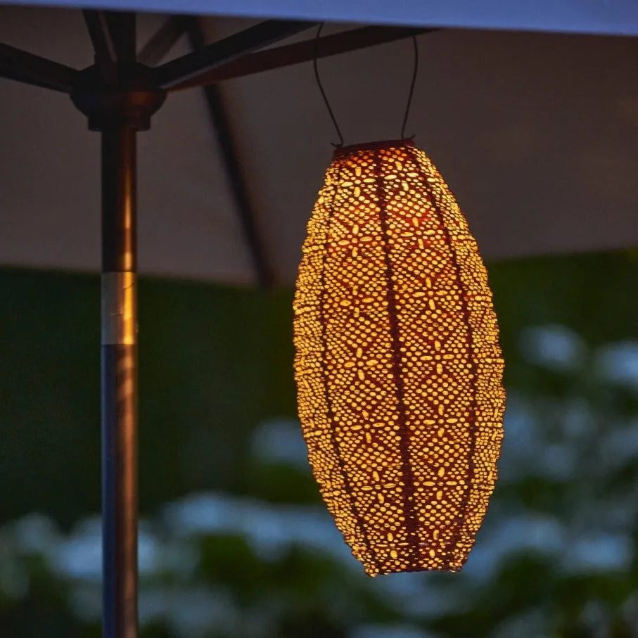 Solar Lantern - Taupe Oval