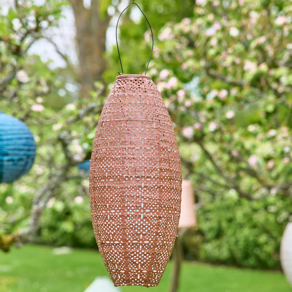 Solar Lantern - Taupe Oval