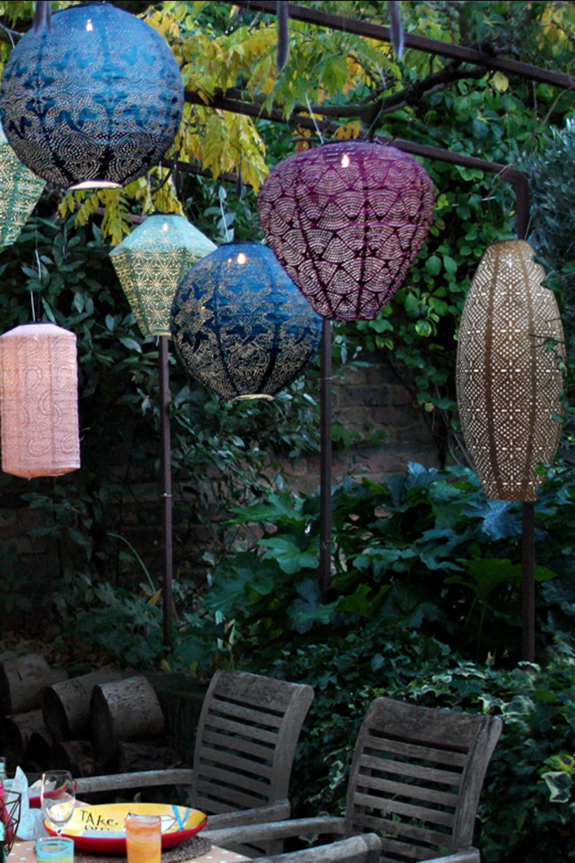 Solar Lantern - Taupe Oval