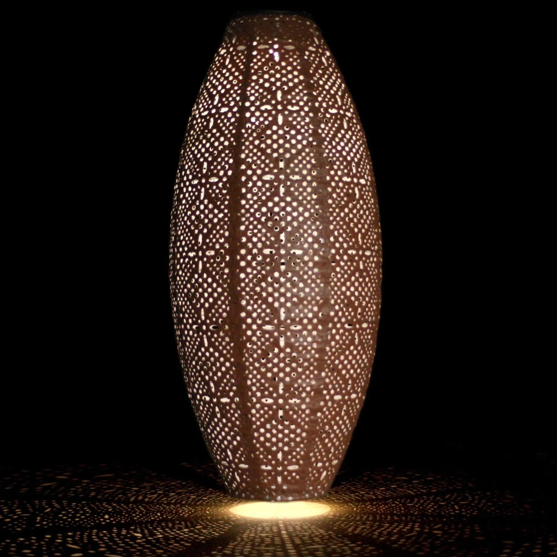 Solar Lantern - Taupe Oval