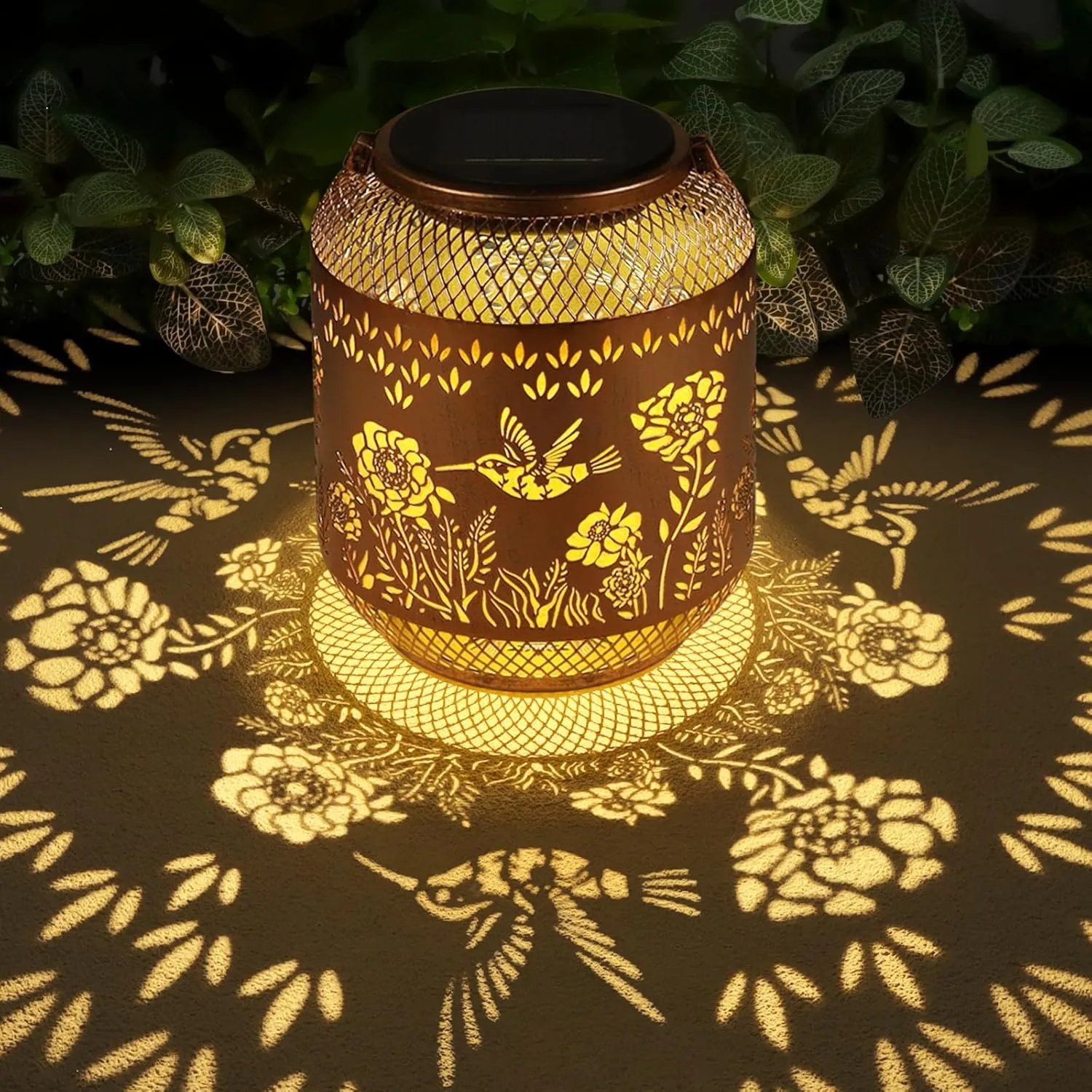 Solar Lanterns Outdoor Waterproof Christmas Birthdays Gifts for Women Mom Grandma Butterfly Garden Decor Metal Hanging Solar LED Lights for Patio(Butterfly Flock-2P)