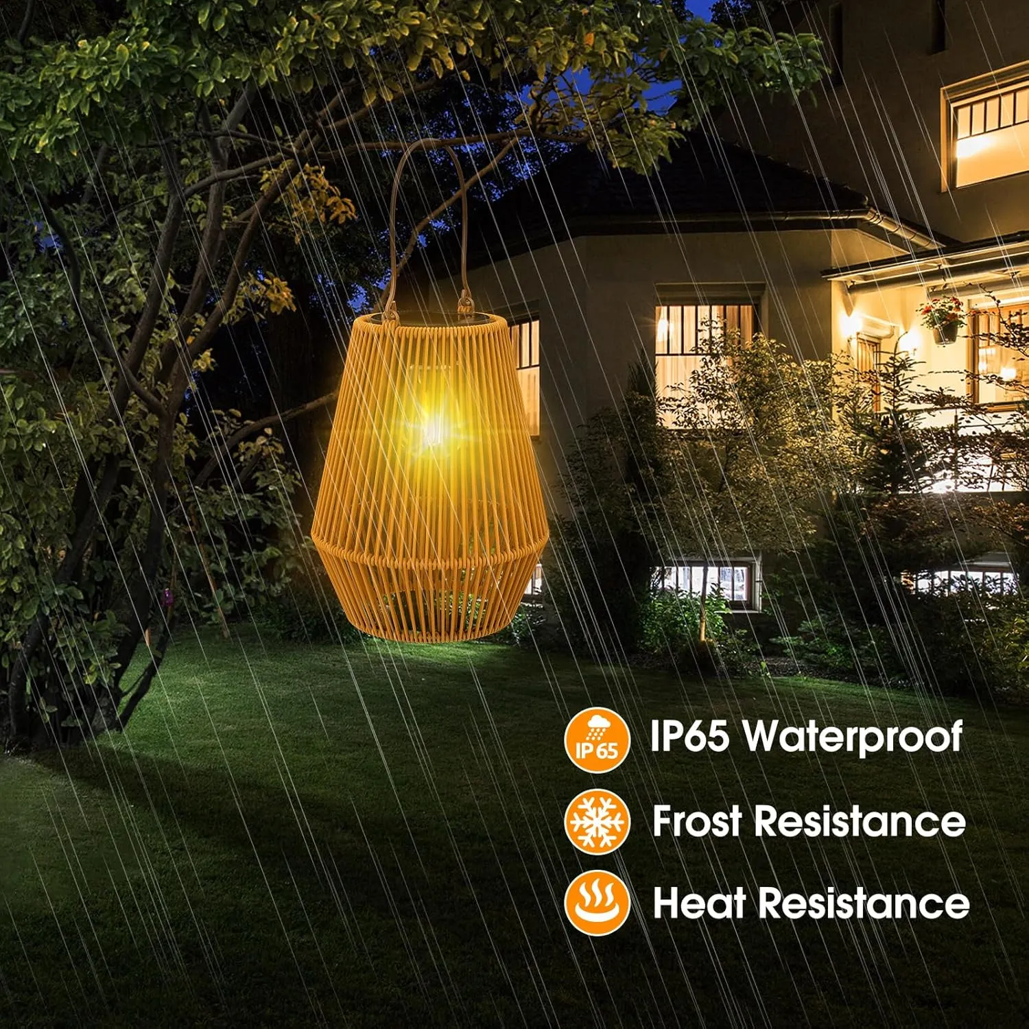 Solar Lanterns - Outdoor Waterproof Solar Lights for Outside Hanging, Decoration for Garden, Yard, Patio, Porch, Trees, Lawn, Pathway, 4 Pack