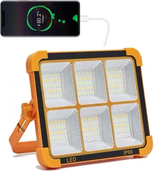 Solar LED Flood Light, 100W, 16500 mAh Rechargeable, Waterproof Outdoor Light